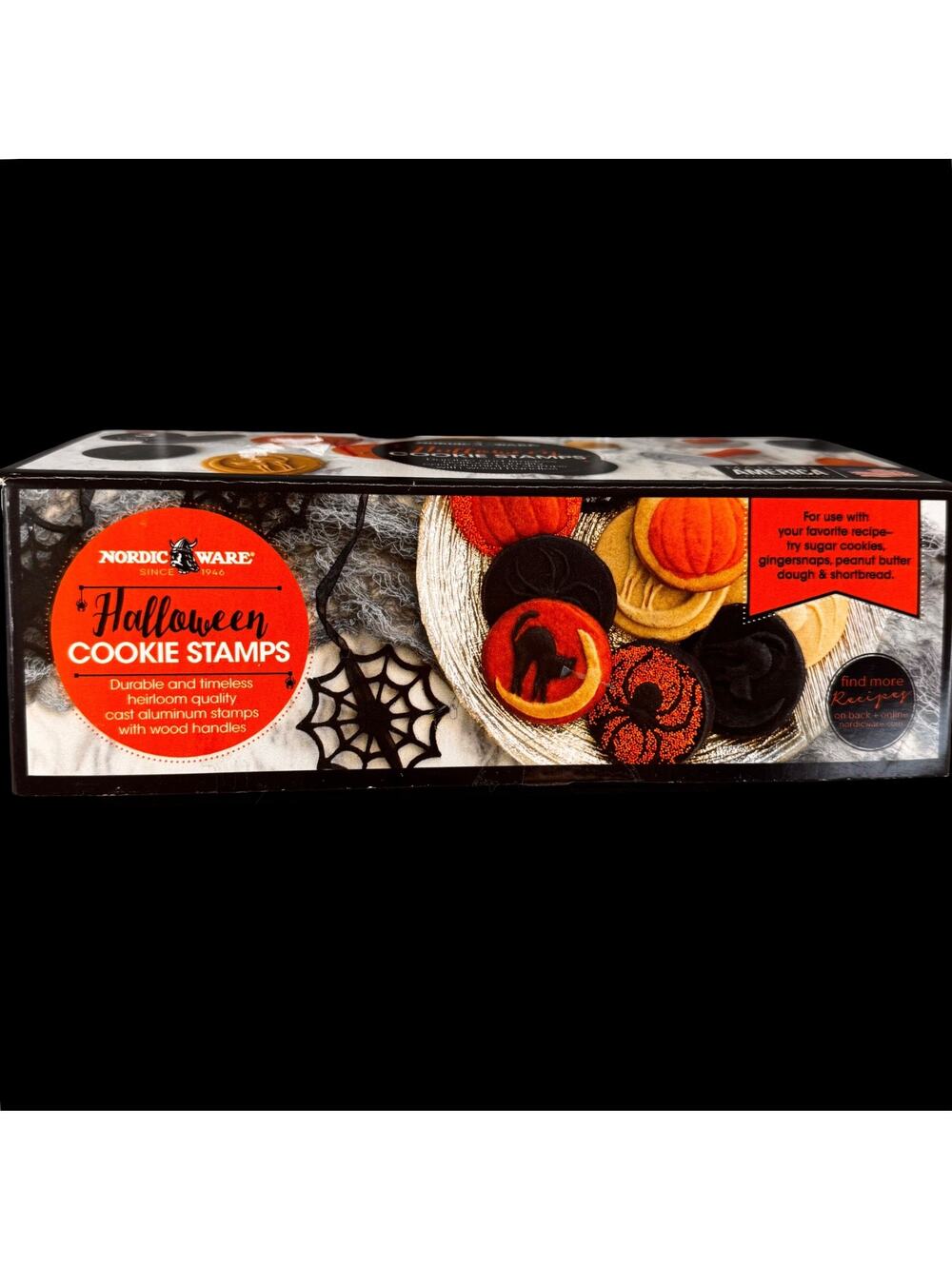 Nordic Ware Halloween Cookie Stamps Set of 3 Spider Cat Pumpkin Made in America